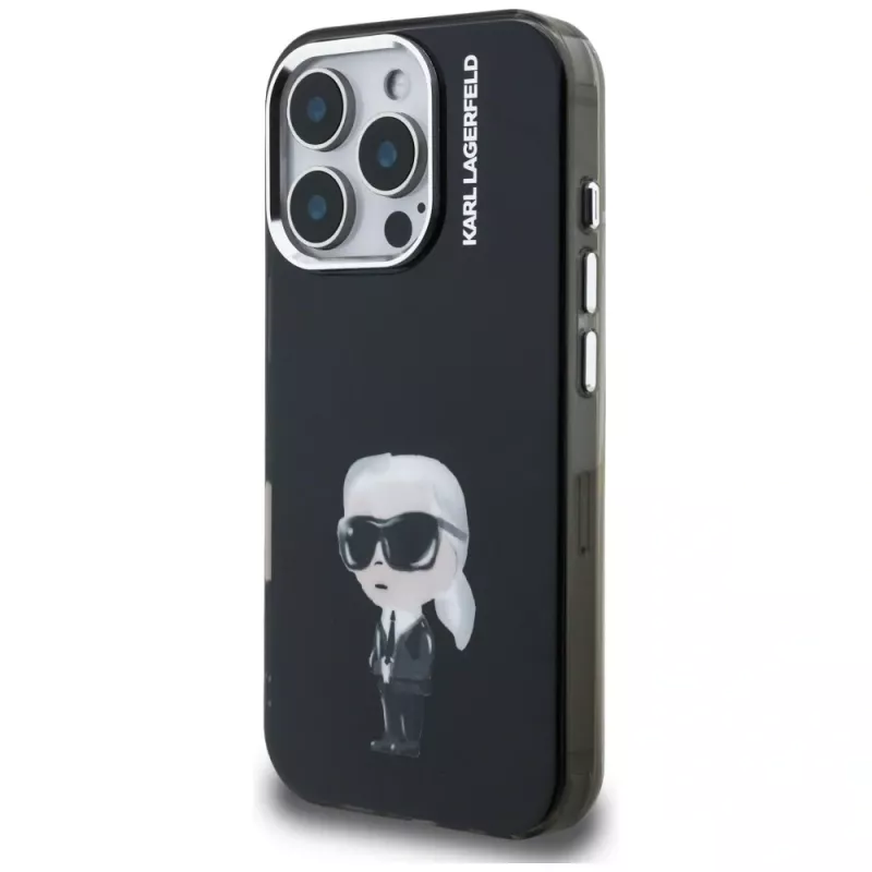 Karl Lagerfeld IML Aquarelle Karl & Logo Case für iPhone 16 Pro Max Schwarz