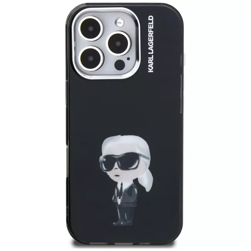 Karl Lagerfeld IML Aquarelle Karl & Logo Case für iPhone 16 Pro Max Schwarz