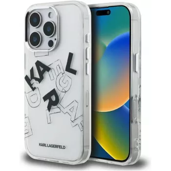 Karl Lagerfeld IML Sketched Graphic Case für iPhone 16 Pro Transparent