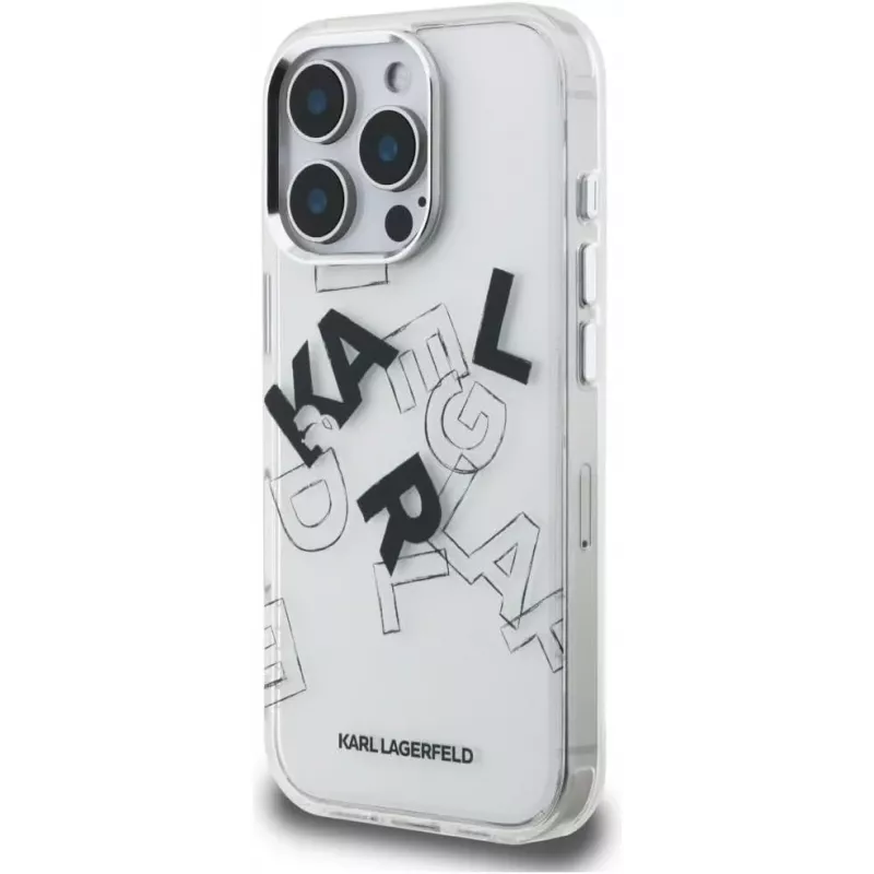 Karl Lagerfeld IML Sketched Graphic Case für iPhone 16 Pro Transparent