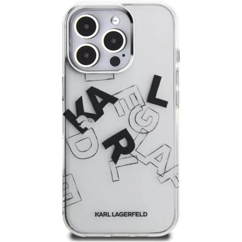 Karl Lagerfeld IML Sketched Graphic Case für iPhone 16 Pro Transparent