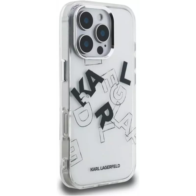 Karl Lagerfeld IML Sketched Graphic Case für iPhone 16 Pro Transparent