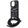Karl Lagerfeld Crossbody GrainedPattern & Logo Phone Case für Apple iPhone 16 Pro Max, Schwarz