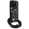 Karl Lagerfeld Crossbody GrainedPattern & Logo Phone Case für Apple iPhone 16 Pro Max, Schwarz