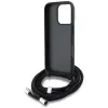 Karl Lagerfeld Crossbody GrainedPattern & Logo Case für iPhone 16 Pro, Grau