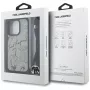 Karl Lagerfeld Crossbody Case mit genarbtem Muster & Logo für iPhone 16 Pro Max, Grau