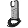 Karl Lagerfeld Crossbody Case mit genarbtem Muster & Logo für iPhone 16 Pro Max, Grau