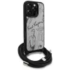 Karl Lagerfeld Crossbody Case mit genarbtem Muster & Logo für iPhone 16 Pro Max, Grau
