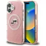 KARL LAGERFELD IML Glitter Karl & Choupette Heads Logo MagSafe Case für Apple iPhone 16 - Pink