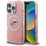 Karl Lagerfeld IML Glitter Karl & Choupette Heads Logo MagSafe Case für iPhone 16 Pro Pink