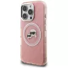 Karl Lagerfeld IML Glitter Karl & Choupette Heads Logo MagSafe Case für iPhone 16 Pro Pink