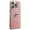 Karl Lagerfeld IML Glitter Karl & Choupette Heads Logo MagSafe Case für iPhone 16 Pro Pink