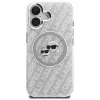 KARL LAGERFELD IML Glitter Karl & Choupette Heads Logo MagSafe Case für iPhone 16, Grau