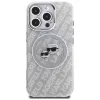 KARL LAGERFELD IML Glitter Karl & Choupette Heads Logo MagSafe Case für iPhone 16 Pro Grau