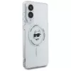 Karl Lagerfeld Button Choupette Head Printed Logo MagSafe Case für Samsung Galaxy S25 Edge Weiß
