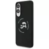 KARL LAGERFELD Silicone Double Heads and Circle MagSafe Case für Samsung Galaxy S25 Edge, Schwarz
