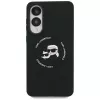 KARL LAGERFELD Silicone Double Heads and Circle MagSafe Case für Samsung Galaxy S25 Edge, Schwarz