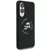 KARL LAGERFELD Silicone Double Heads and Circle MagSafe Case für Samsung Galaxy S25 Edge, Schwarz