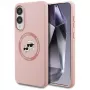 Karl Lagerfeld Silicone DoubleHeads And Circle MagSafe Case für Samsung Galaxy S25 Edge Pink