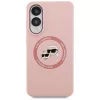 Karl Lagerfeld Silicone DoubleHeads And Circle MagSafe Case für Samsung Galaxy S25 Edge Pink