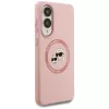 Karl Lagerfeld Silicone DoubleHeads And Circle MagSafe Case für Samsung Galaxy S25 Edge Pink