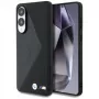 BMW Leder Oversized Stripes MagSafe Case für Samsung Galaxy S25 Edge Schwarz