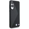 BMW Leder Oversized Stripes MagSafe Case für Samsung Galaxy S25 Edge Schwarz
