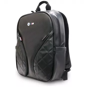 BMW Carbon Pockets & Metal Logo 16 Laptop Rucksack Schwarz