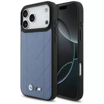 BMW M Quilted Logo MagSafe Case für iPhone 17 Pro Max Blau