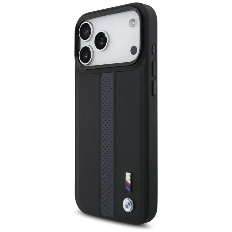 BMW M Perforated Stripe Logo MagSafe Case für iPhone 17 Pro Max Blau