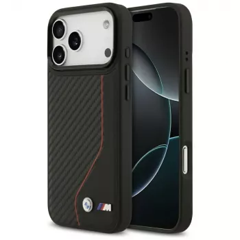 BMW M Carbon Line & Logo MagSafe Case für iPhone 17 Pro Max Rot