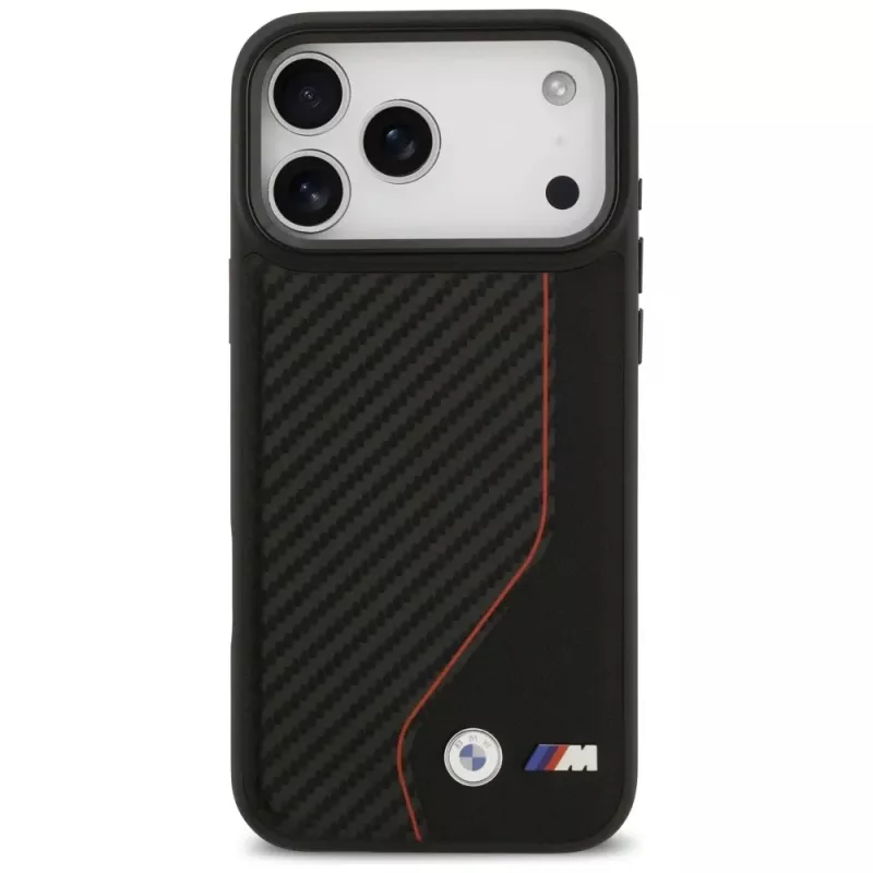 BMW M Carbon Line & Logo MagSafe Case für iPhone 17 Pro Max Rot