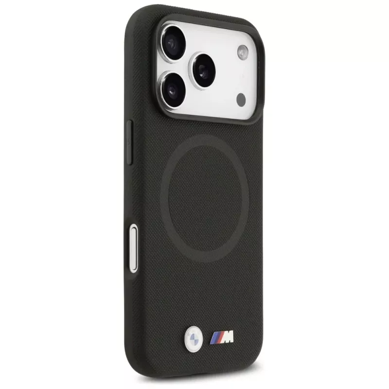 BMW M FW Metal Logo MagSafe Case für Apple iPhone 17 Pro Schwarz