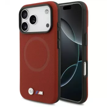BMW M Series Metal Logo MagSafe Back Cover für Apple iPhone 17 Pro, Rot