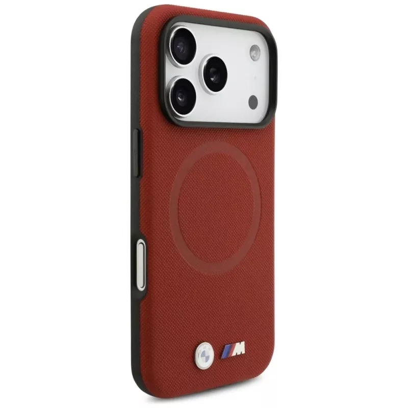 BMW M Series Metal Logo MagSafe Back Cover für Apple iPhone 17 Pro, Rot