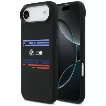 BMW M Silicon Horizontal Line MagSafe Case für iPhone Air Schwarz