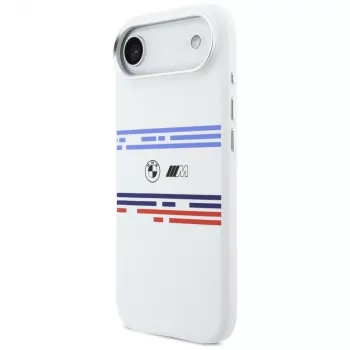 BMW M Silicon Horizontal Line MagSafe Case für iPhone Air Weiß