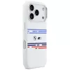 BMW M Silicon Horizontal Line MagSafe Case für iPhone 17 Pro Weiß