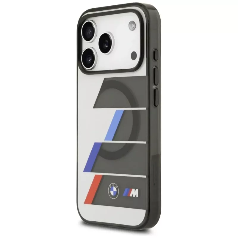 BMW M IML Metal Buttons Tricolor Lines MagSafe Case für Apple iPhone 17 Pro, Anthrazit