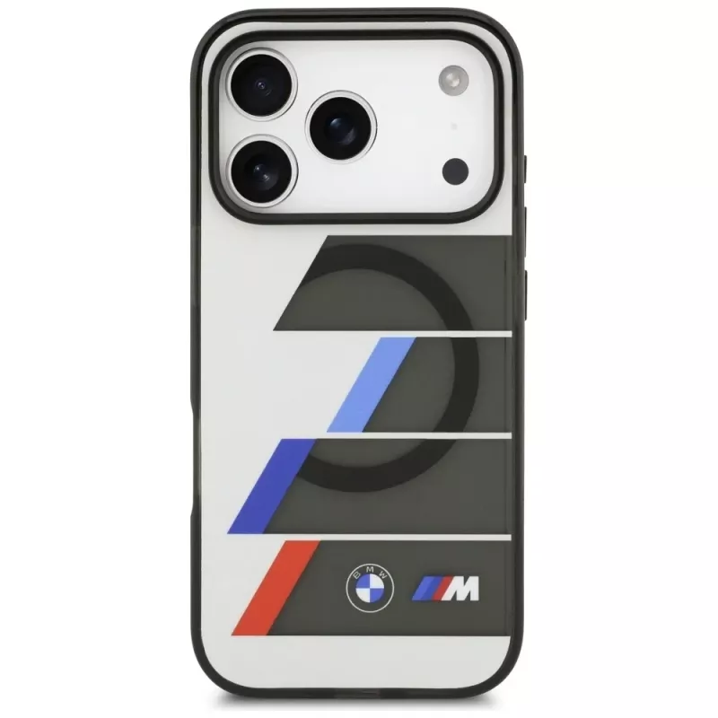 BMW M IML Metal Buttons Tricolor Lines MagSafe Case für Apple iPhone 17 Pro, Anthrazit