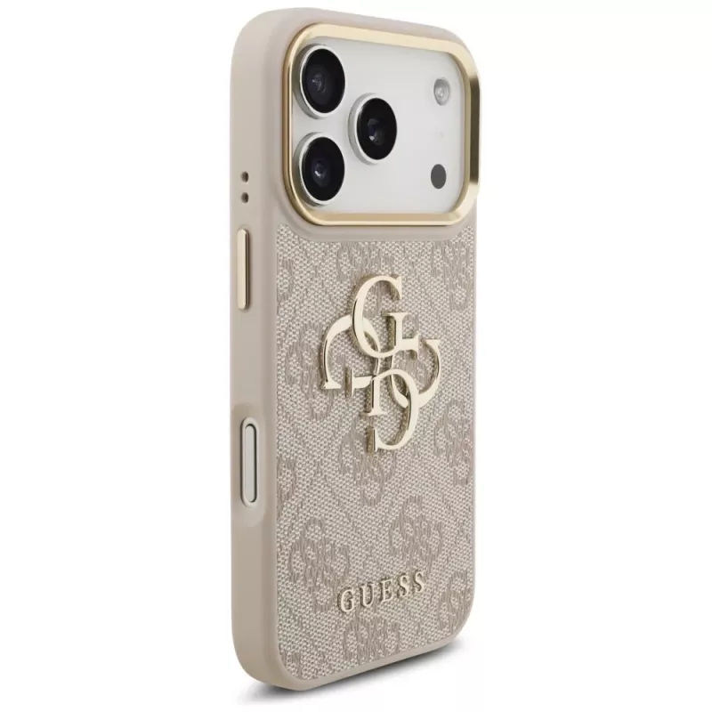 Guess 4G Big Classic Logo Big Strap Metal Buttons Case für Apple iPhone 17 Pro Pink