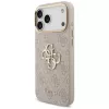 Guess 4G Big Classic Logo Big Strap Metal Buttons Protective Case for iPhone 17 Pro Max, Pink