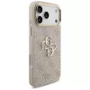 Guess 4G Big Classic Logo Big Strap Metal Buttons Protective Case for iPhone 17 Pro Max, Pink
