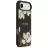 Guess Grained Flowers Classic Logo MagSafe Case für Apple iPhone Air - Schwarz