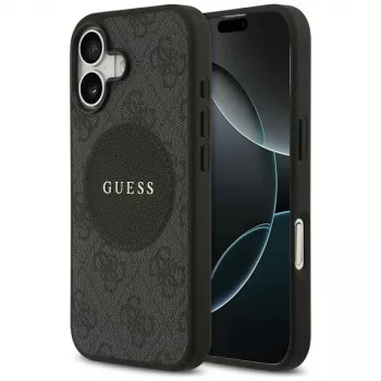 Guess 4G Circle Classic Logo MagSafe Case für iPhone 17 (Schwarz)