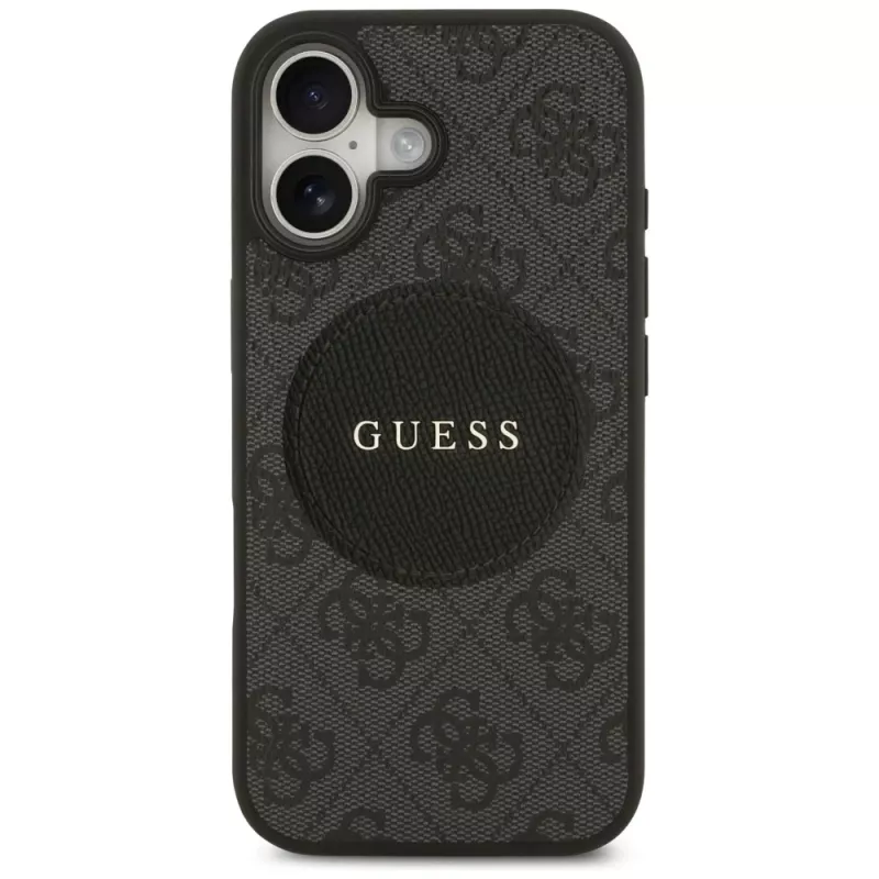 Guess 4G Circle Classic Logo MagSafe Case für iPhone 17 (Schwarz)