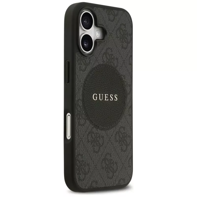 Guess 4G Circle Classic Logo MagSafe Case für iPhone 17 (Schwarz)