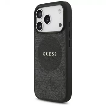 Guess 4G Circle Classic Logo MagSafe Case für iPhone 17 Pro (Schwarz)