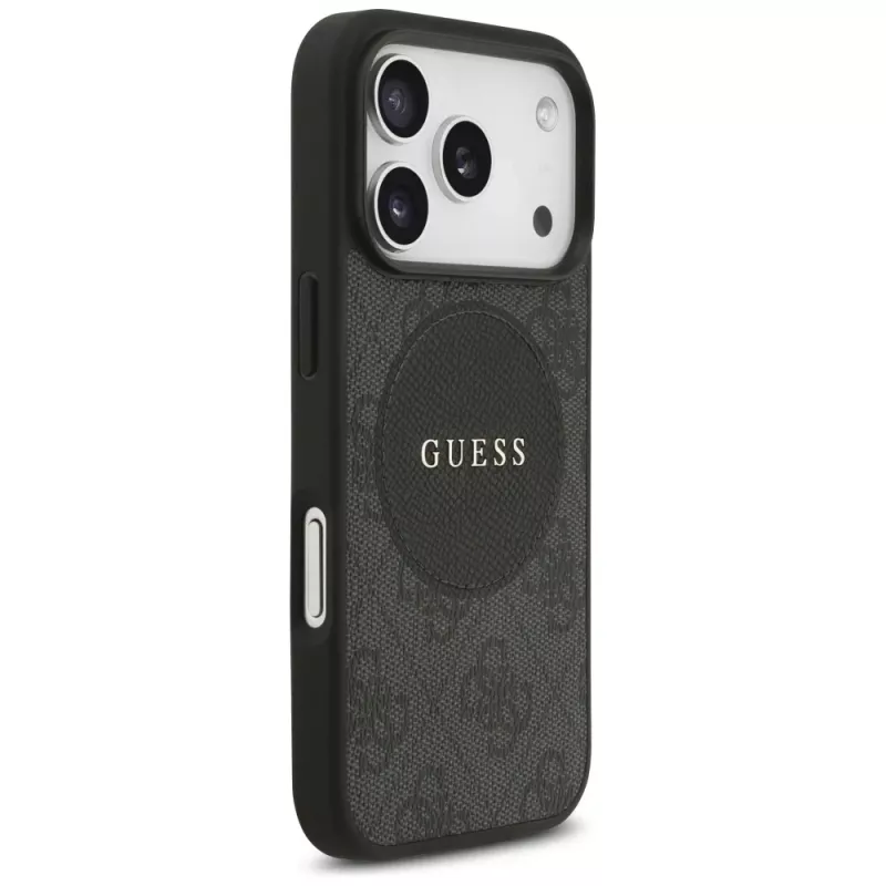 Guess 4G Circle Classic Logo MagSafe Case für iPhone 17 Pro (Schwarz)