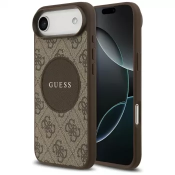 Guess 4G Circle Classic Logo MagSafe Case für iPhone Air, Braun